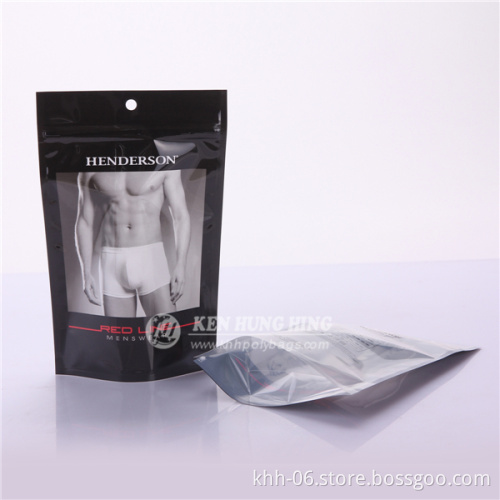Gravure Printed Stand up underwear packaging zipper bag